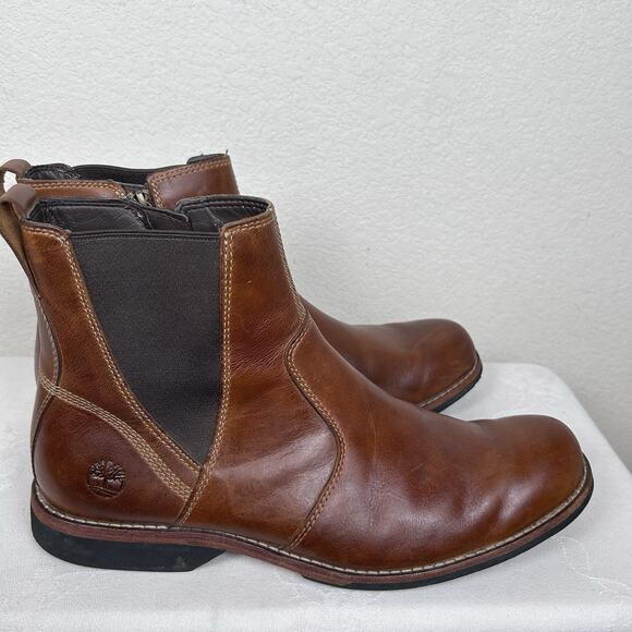 Timberland men's City Casual side zip leather Chelsea boot steampunk athleisure - Picture 3 of 8